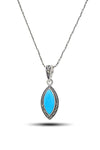 Slanting Model Silver Triple Jewelry Set With Turquoise (NG201021924)