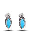 Slanting Model Silver Triple Jewelry Set With Turquoise (NG201021924)