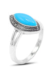 Slanting Model Silver Triple Jewelry Set With Turquoise (NG201021924)