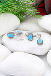 Rectangle Model Silver Triple Jewelry Set With Turquoise (NG201021926)
