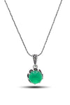 Round Model Silver Triple Jewelry Set With Emerald (NG201021932)