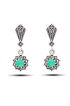 Floral Model Silver Triple Jewelry Set With Emerald (NG201021933)