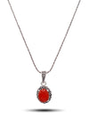 Oval Model Silver Triple Jewelry Set With Agate (NG201021935)