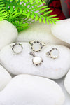 Round Model Silver Triple Jewelry Set With Mother of Pearl (NG201021943)