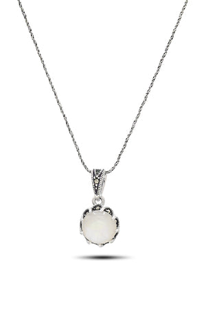 Round Model Silver Triple Jewelry Set With Mother of Pearl (NG201021943)