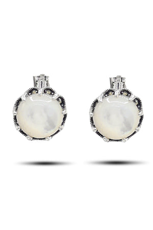Round Model Silver Triple Jewelry Set With Mother of Pearl (NG201021943)