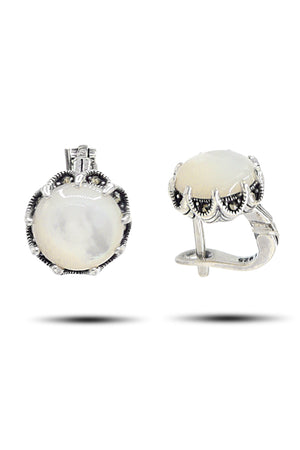 Round Model Silver Triple Jewelry Set With Mother of Pearl (NG201021943)