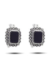 Rectangle Model Silver Triple Jewelry Set With Onyx (NG201021955)