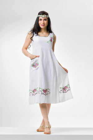 Cotton Gauze Dress - Sleeveless (Burcak)