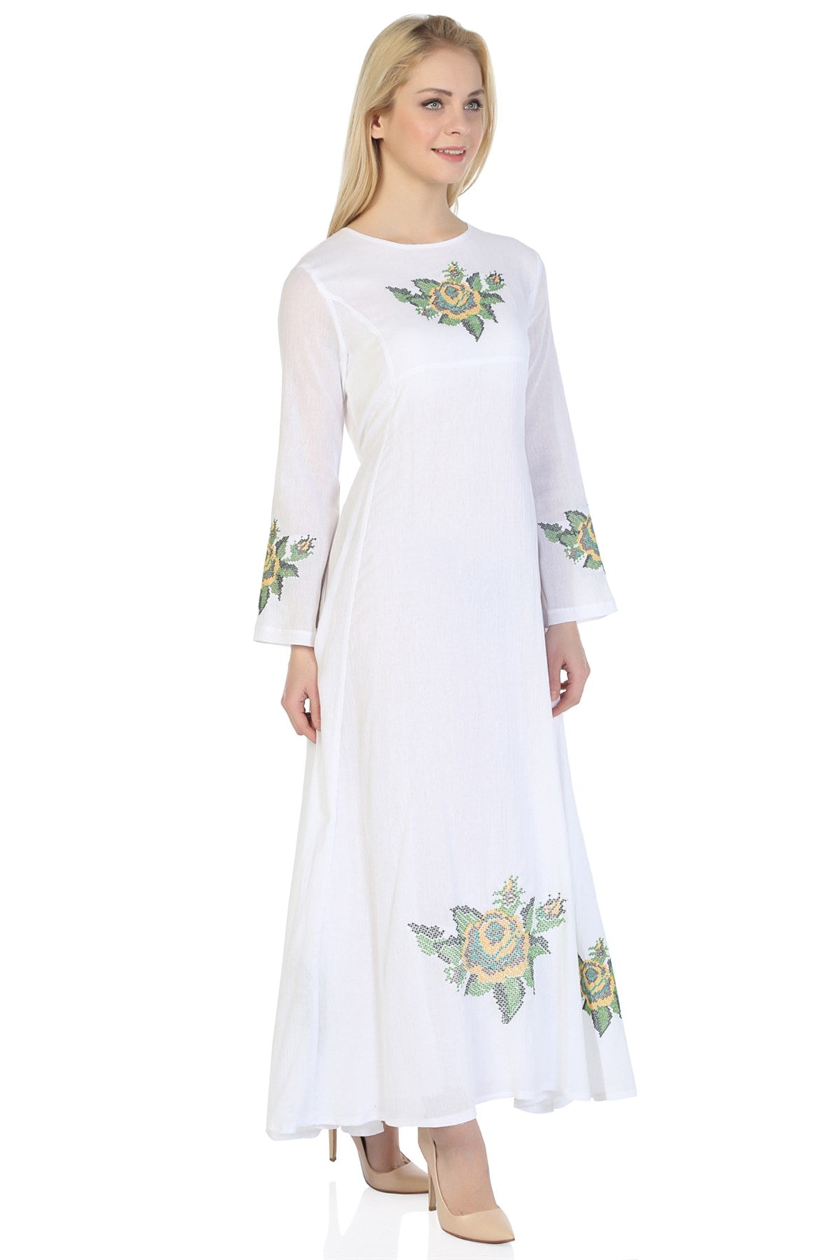 Cotton Gauze Dress - Long Sleeve (Sila) - Women's Dresses - ... Cotton Gauze Dress - Long Sleeve (Sila) - Women's Dresses - ...