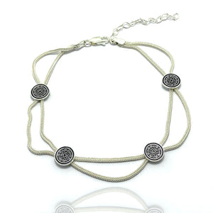 Handmade Mardin Straw Sterling Silver Anklet (NG201013786)