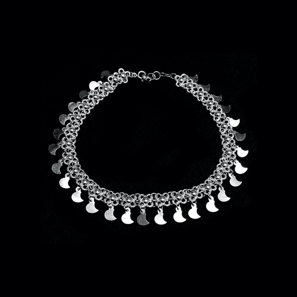 Flake Pendant Handmade Filigree Silver Anklet (NG201015478)